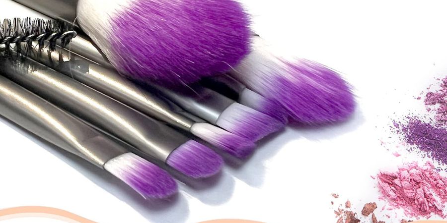 Brochas de Maquillaje Profesional 8 Piezas Violeta Ofertas