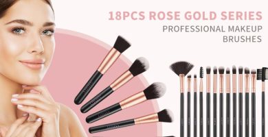 Los mejores Pinceles de Maquillaje Rose Golden 18 Piezas